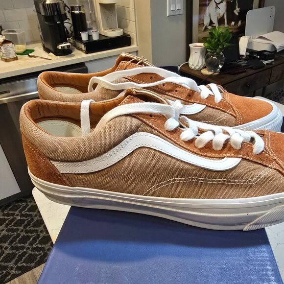 VANS LX Premium Old Skool 36 WASHED BROWN 2025 Men's Skateboarding Shoes 12 NEW - Picture 1 of 15